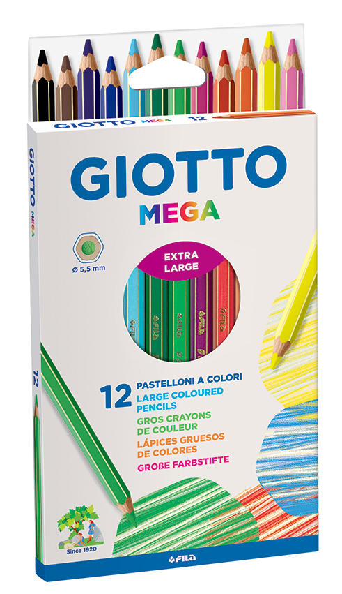 (225600ES) LAPIZ DE COLOR GIOTTO X12 MEGA LARG - ESCOLAR - LAPICES