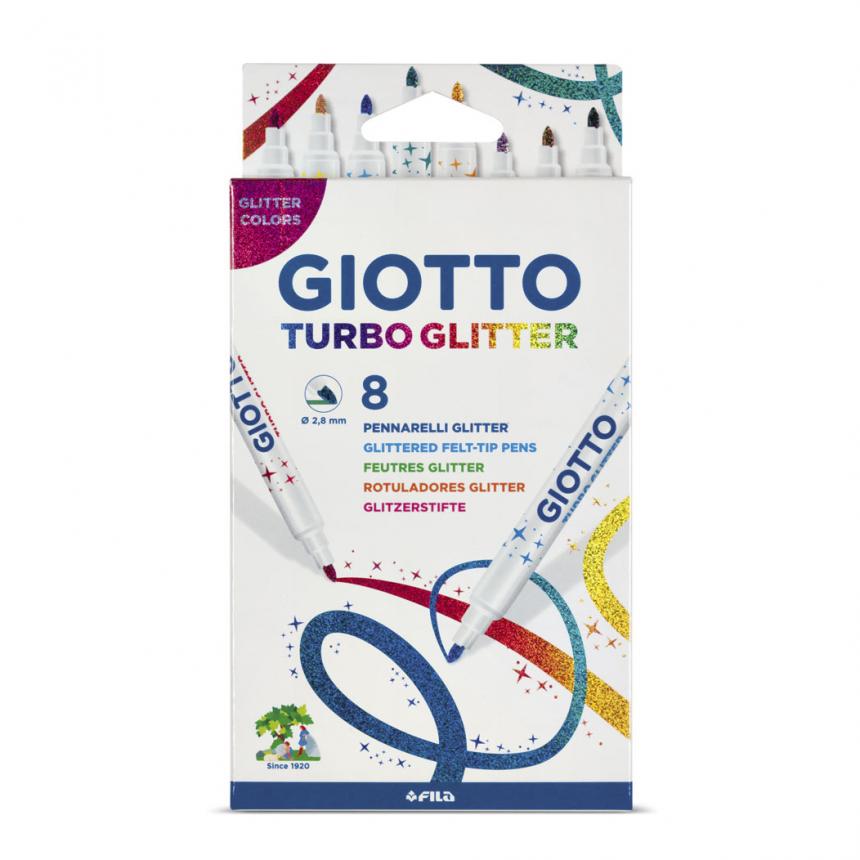 (425800ES) MARCADOR GIOTTO TURBO GLITTER 8 COL - ESCOLAR - MARCADORES