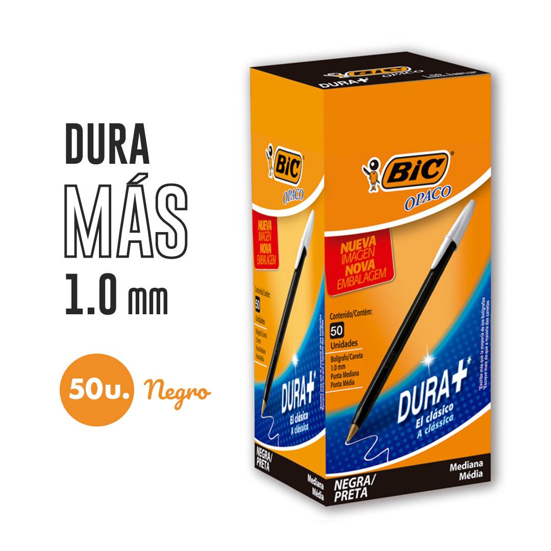 (CON00N) BOL BIC OPACO 1MM NEGRO - ESCOLAR - BOLIGRAFOS