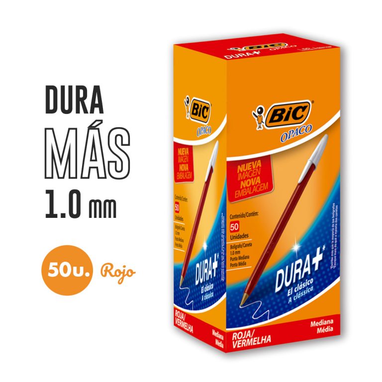 (CON00R) BOL BIC OPACO 1MM ROJO - ESCOLAR - BOLIGRAFOS