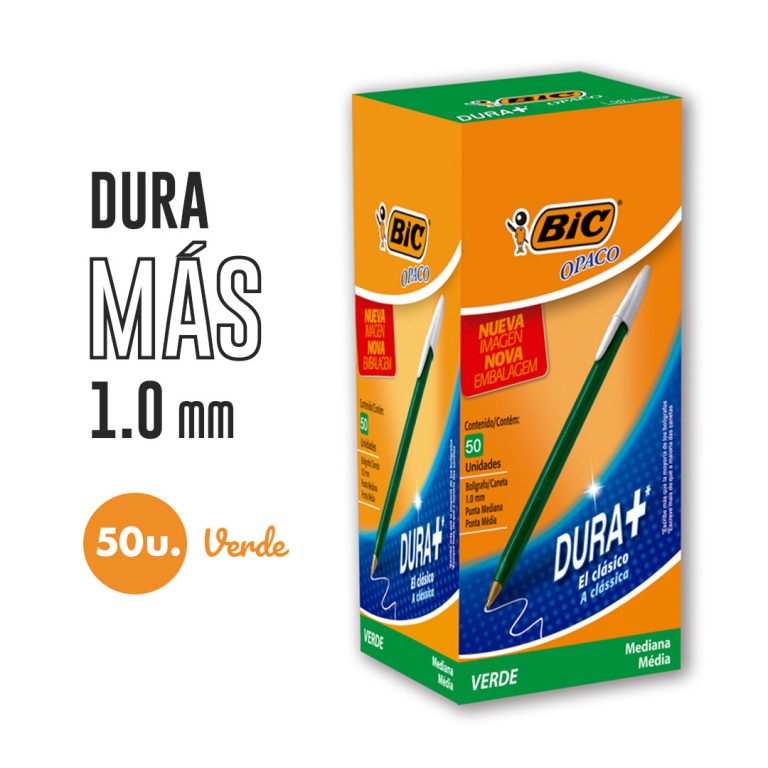 (CON00V) BOL BIC OPACO 1MM VERDE - ESCOLAR - BOLIGRAFOS