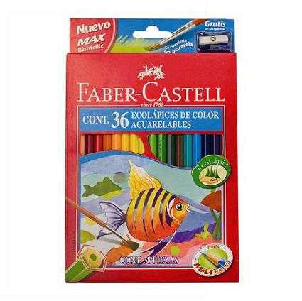 (CON102) LAPIZ DE COLOR FABER X36 LARGOS - ESCOLAR - LAPICES