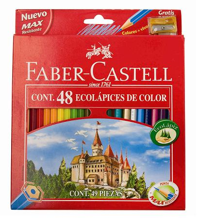 (CON103) LAPIZ DE COLOR FABER X48 LARGOS - ESCOLAR - LAPICES