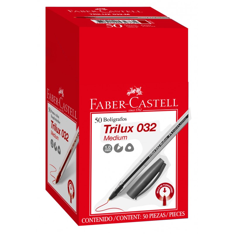 (CON107N) BOL FABER-CASTELL TRILUX 032 NEGRO - ESCOLAR - BOLIGRAFOS