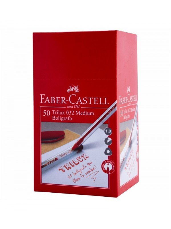 (CON107R) BOL FABER-CASTELL TRILUX 032 ROJO - ESCOLAR - BOLIGRAFOS