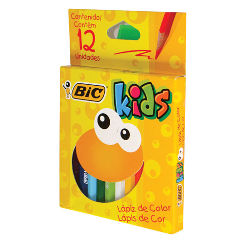 (CON112) LAPIZ DE COLOR BIC X12 CORTOS - ESCOLAR - LAPICES