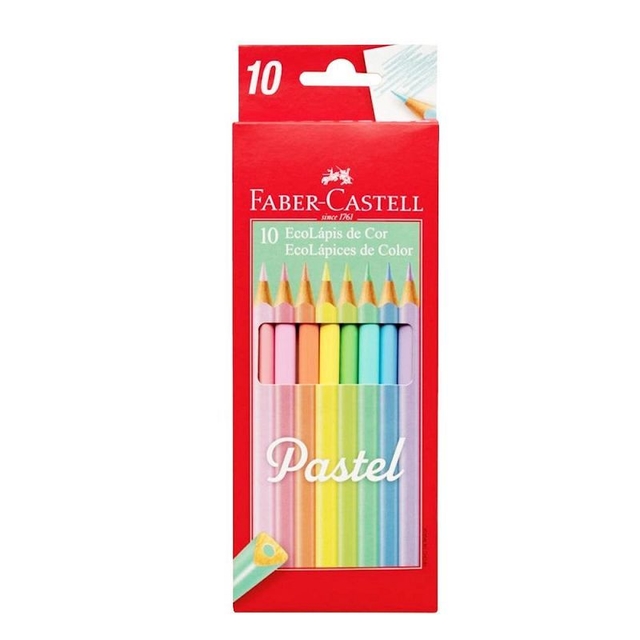 (CON120) LAPIZ DE COLOR FABER X10 PASTEL - ESCOLAR - LAPICES