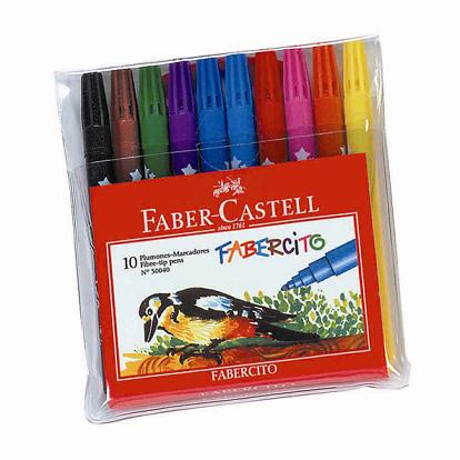 (CON135) MARCADOR FABERCITO X10 CORTOS - ESCOLAR - MARCADORES