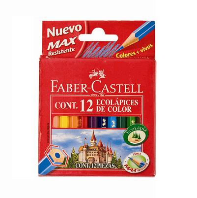 (CON45) LAPIZ DE COLOR FABER X12 CORTOS - ESCOLAR - LAPICES