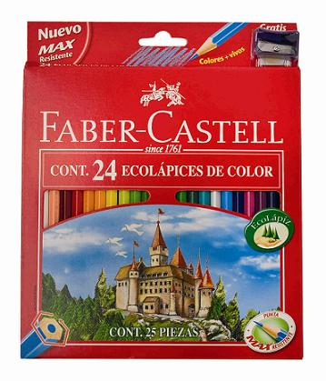 (CON86) LAPIZ DE COLOR FABER X24 LARGOS - ESCOLAR - LAPICES