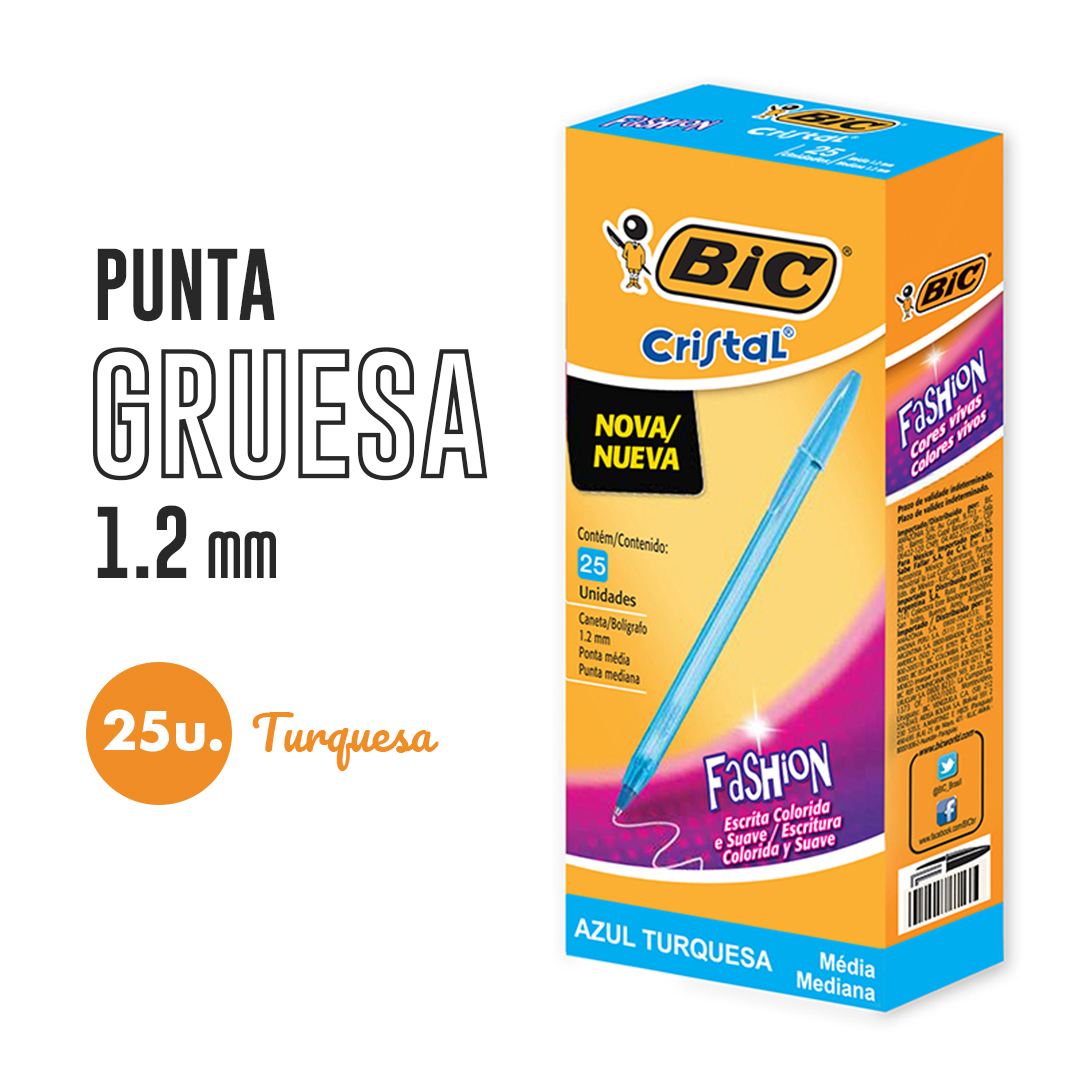 (CON99C) BOL BIC FASHION 1MM CELESTE - ESCOLAR - BOLIGRAFOS