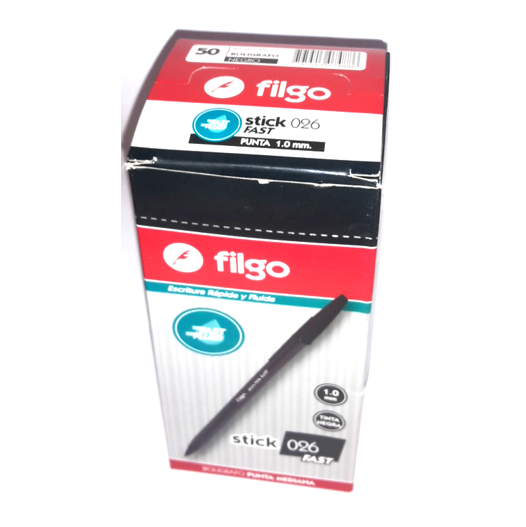 (FIL43N) BOL FILGO STICK 026 0.7 NEGRO - ESCOLAR - BOLIGRAFOS