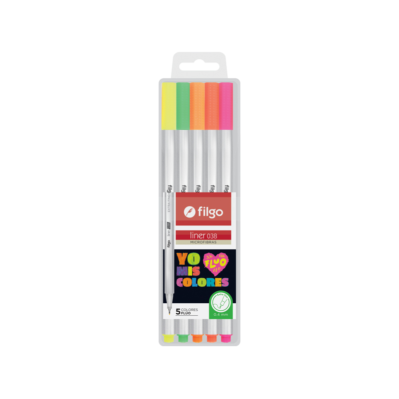 (FIL53) MICROFIBRA FILGO 038 0.4 X5 FLUO - ESCOLAR - MICROFIBRAS