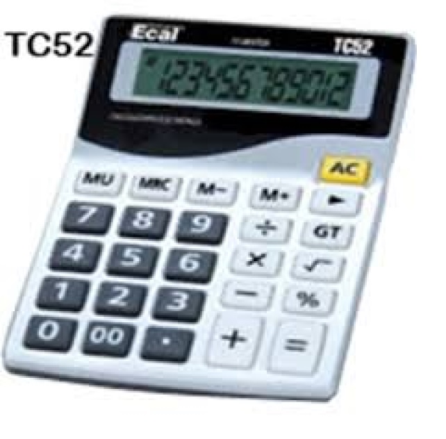 (LAM160) CALCU ECAL CHICA 12DIG TC52 C/PILAS - COMERCIAL - CALCULADORAS