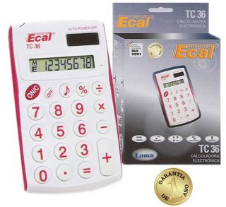 (LAM21) CALCU ECAL BOLS.8DIG TC36 C/PILAS - COMERCIAL - CALCULADORAS