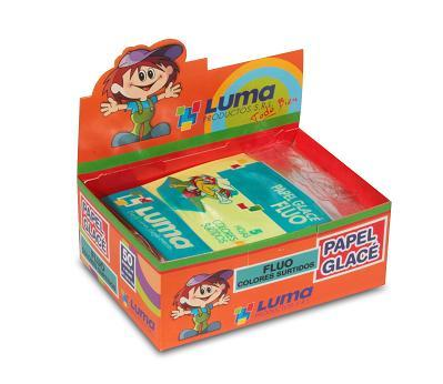 (LUM27F) PAPEL GLACE LUMA 10X10 FLUO 5HJS - ESCOLAR - PAPEL GLASE