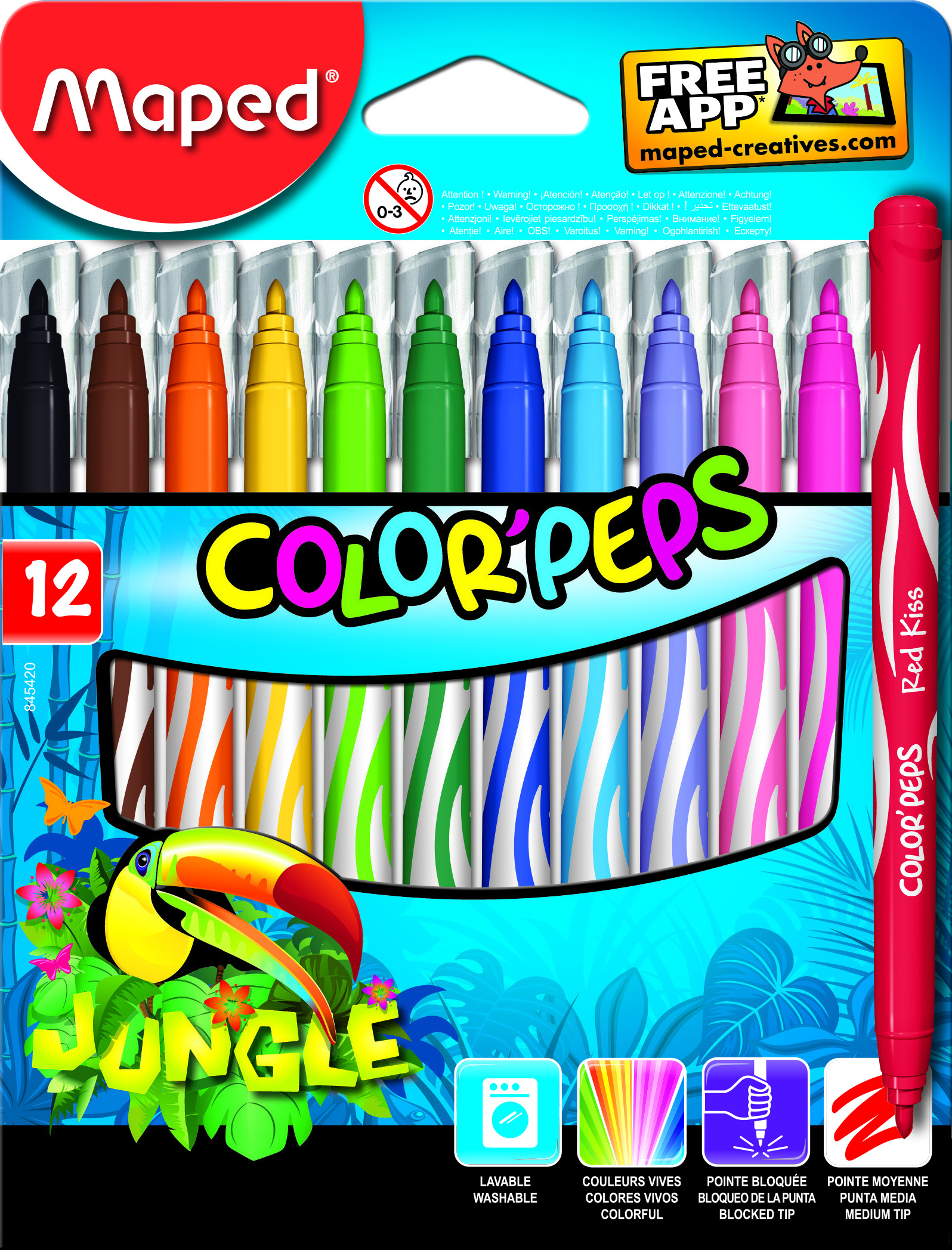 (MAP124) MARCADOR MAPED JUNGLE X12 5420 - ESCOLAR - MARCADORES ESCOLARES