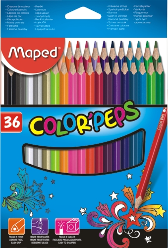 (MAP139) LAPIZ DE COLOR MAPED X36 LARGOS - ESCOLAR - LAPICES