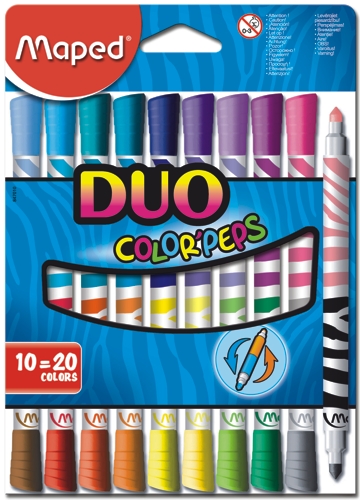 (MAP182) MARCADOR MAPED DUO X10 7010 (20 COL - ESCOLAR - MARCADORES