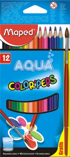 (MAP183) LAPIZ DE COLOR MAPED X12 AQUA C/PIN - ESCOLAR - LAPICES