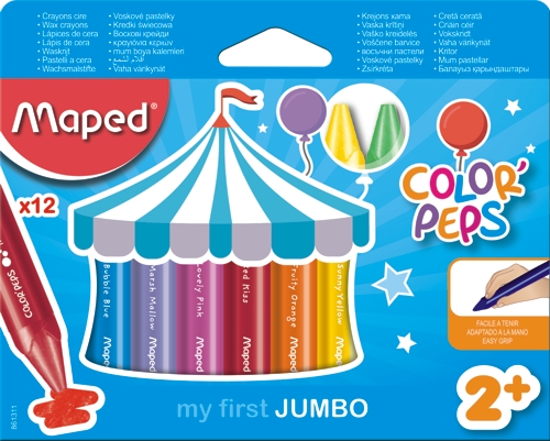 (MAP217) CRAYONES DE CERA MAPED JUMBO X12 13 - ESCOLAR - CRAYONES