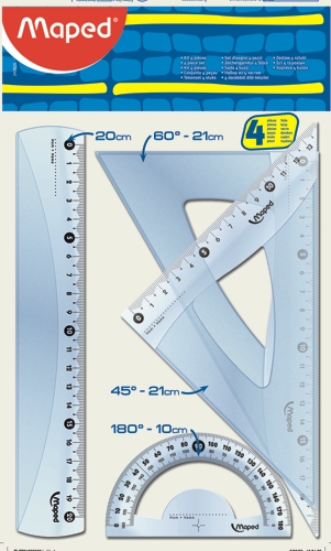 (MAP227) SET DE GEOMETRIA MAPED 15CM 4P.2815 - ESCOLAR - REGLA