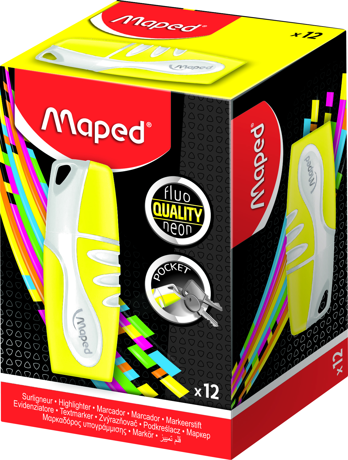 (MAP355A) RESALTADOR MAPED POCKET AMARILLO - ESCOLAR - RESALTADORES