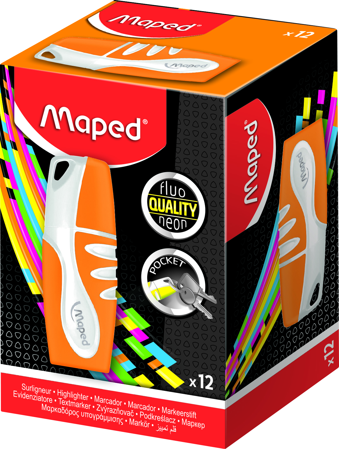 (MAP355J) RESALTADOR MAPED POCKET NARANJA - ESCOLAR - RESALTADORES