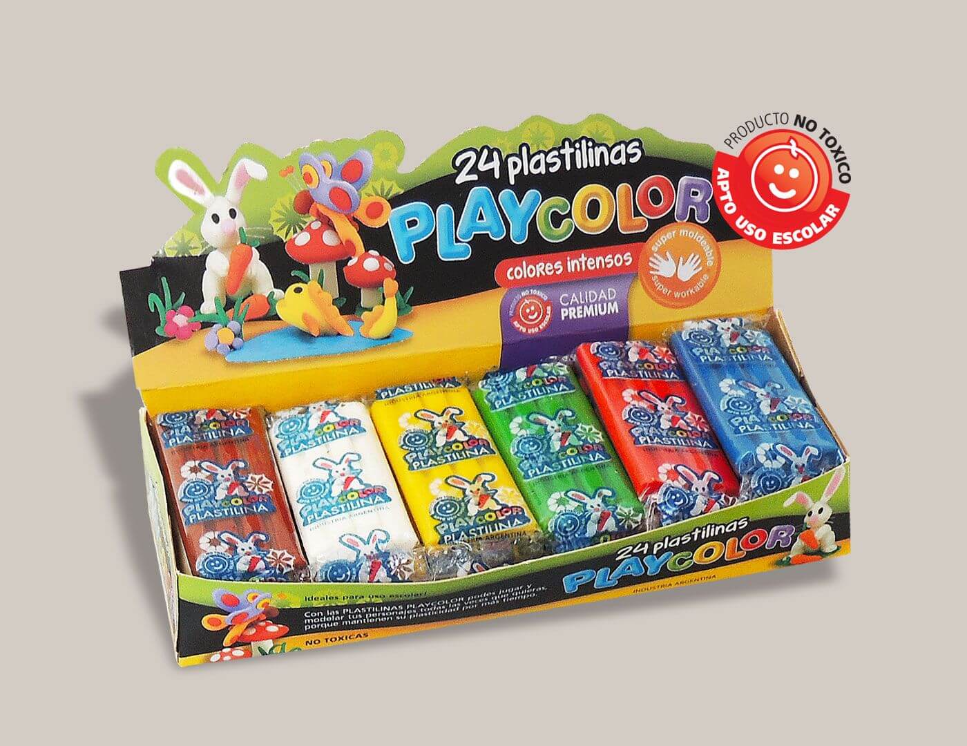 (MOD07) PLASTILINA PLAYCOLOR X24 SURTIDA - ESCOLAR - PLASTILINAS