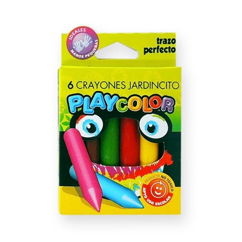 (MOD24) CRAYONES DE CERA PLAYCOLOR X6 - ESCOLAR - CRAYONES