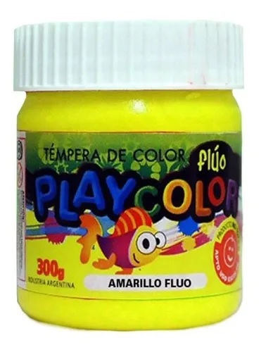 (MOD29A) TEMPERA PLAY POTE 250GRS FLUO AMARI - ESCOLAR - TEMPERAS