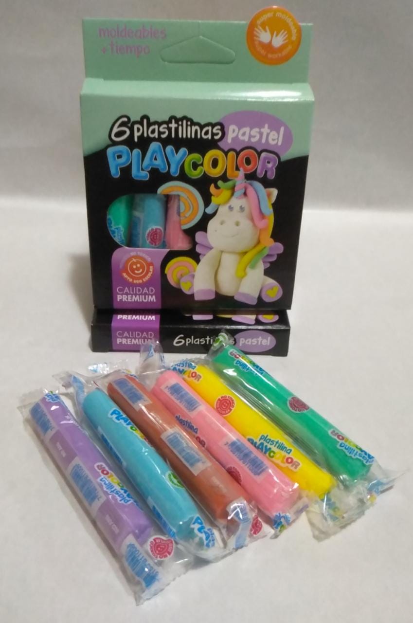 (MOD38) PLASTILINA PLAYCOLOR X6 PASTEL - ESCOLAR - PLASTILINAS