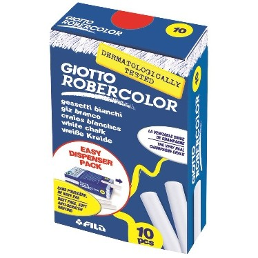 (PAX03) TIZA GIOTTO ROBERCOLOR X10 BLANCA - ESCOLAR - TIZAS