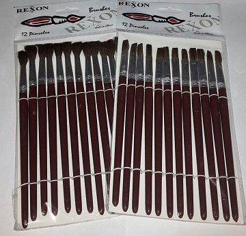 (REX130-11) PINCEL DE MADERA CHATO N11 - ESCOLAR - PINCEL ESCOLAR