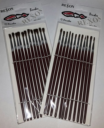 (REX130-2) PINCEL DE MADERA CHATO N02 - ESCOLAR - PINCEL ESCOLAR