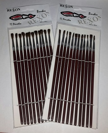 (REX130-3) PINCEL DE MADERA CHATO N03 - ESCOLAR - PINCEL ESCOLAR