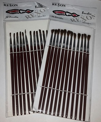 (REX130-4) PINCEL DE MADERA CHATO N04 - ESCOLAR - PINCEL ESCOLAR