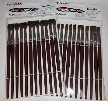 (REX130-6) PINCEL DE MADERA CHATO N06 - ESCOLAR - PINCEL ESCOLAR
