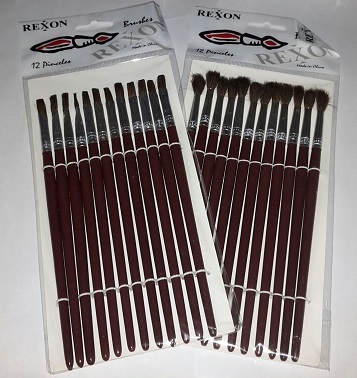 (REX130-7) PINCEL DE MADERA CHATO N07 - ESCOLAR - PINCEL ESCOLAR