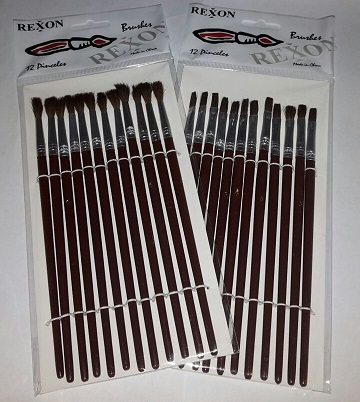 (REX130-9) PINCEL DE MADERA CHATO N09 - ESCOLAR - PINCEL ESCOLAR