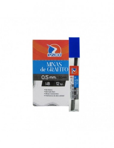 (SKR122) MINAS EZCO 0.5MM X12 UNID. - ESCOLAR - MINAS