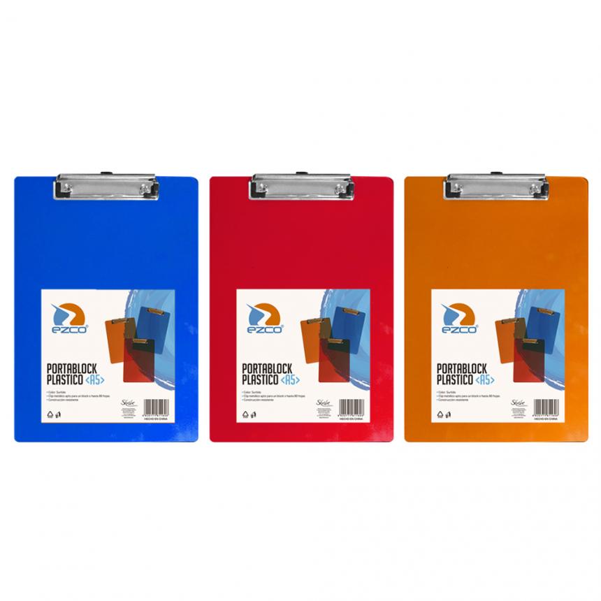 (SKR49) PORTA BLOCK PLASTICO EZCO TRASL.A5 - COMERCIAL - TABLEROS