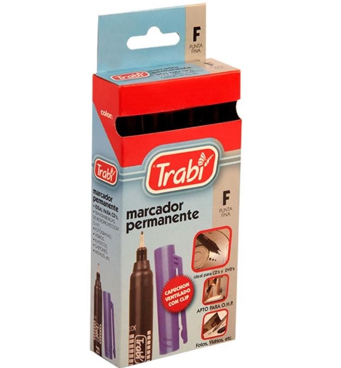 (TRA24N) MARCADOR TRABI PTE 0.8MM NEGRO - ESCOLAR - MICROFIBRAS